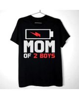 Mom Of 2 Boys Tee Gifts From Son Mothers' Day Birthday Women T-Shirt Unisex Standard T-Shirt black s